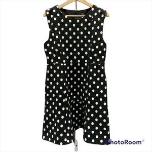 J. Crew Dress Sleeveless Polka Dot Black/White 12P